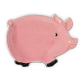 Gabroc reposacucharas cerámico con cerdito rosa para utensilios secos y limpios