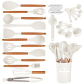 Gaixvny 34 piezas utensilios, vista frontal, cómodo y práctico para cocinar.