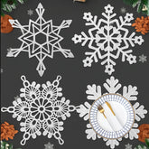 Mantel Gandeer con copo de nieve de 12 pulgadas para mesa elegante.
