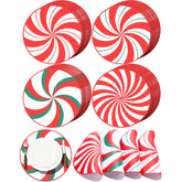 Manteles Gandeer navideños de menta con rayas para embellecer la mesa