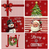 Manteles navideños vintage de Gandeer con Santa para mesa festiva y fácil limpieza.