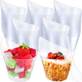 Vaso de postre claro Gandeer de 7 oz para presentaciones elegantes.