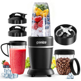 Ganiza batidora con 6 cuchillas de acero inoxidable para mezclas suaves y hielo picado