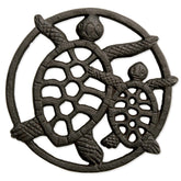 Protege superficies con GASARÉ Trivet de hierro forjado y diseño de tortugas.
