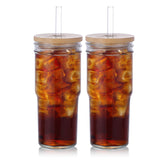 Gazeglyd vaso de cristal 20oz con tapa metálica, ideal para llevar café en movimiento