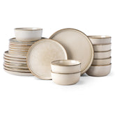 GBHOME vajilla cerámica para 8, plato de 10,5 pulgadas en tono capuchino, ideal para cenas elegantes