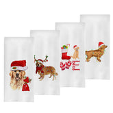 GCFET toallas navideñas con perro dorado para decoración festiva.