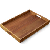 Bandeja GCWSTJK de acacia de 17 pulgadas con mango ergonómico para servir con facilidad
