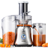 GDOR 1300W con tubo de alimentación 3,4 pulgadas facilita introducir frutas enteras para jugo rápido.