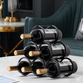 GeLive portabotellas triangular para escritorio exhibe 6 vinos.