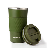 Taza GEMFUL para café de viaje 17oz con tapa, ideal para mantener caliente.