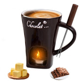 Generic fondue: taza para derretir chocolate, diseño elegante para momentos dulces.