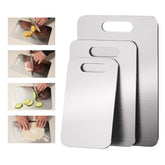 Tabla Generic de acero inoxidable 15-3x11, amplia para carne y vegetales.