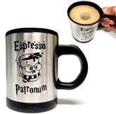 Taza Generic Espresso Patronum autoagitadora frente con arte duradero para calor sostenido
