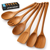 Generic: cuchara de ensalada de teca, suave y duradera para mezclar ingredientes.