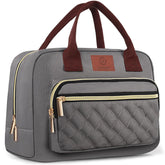 Genteen bolsa de almuerzo para mujer aislada en gris, ideal para mantener comidas frescas.