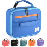 Genteen lonchera infantil azul con cierre doble, ideal para mantener comidas frescas en la escuela.