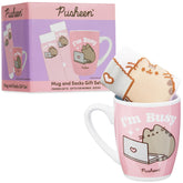 Taza cerámica Pusheen de Get Trend rosa, ideal para café diario.