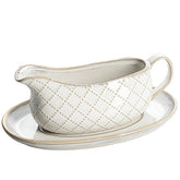 Getstar salsera con platillo: relieve en cuadros y capacidad de 14 oz.