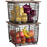 Cesta GGIU de almacenamiento para cocina, apilable, ideal para patatas y verduras.