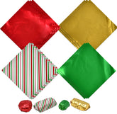 Gift Boutique Envolturas chocolate Navidad, listo para envolver dulces 4x4 pulgadas.