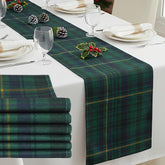Gilprop camino de mesa tartán azul-verde 180x33 cm, ideal para comidas diarias