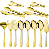 Gisly oro cucharas grandes para servir, ideales para porciones generosas.