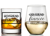 Glassicle conjunto vino y whisky para parejas, regalo ideal para celebrar un compromiso.