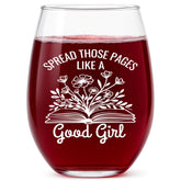Glassicle copa de vino libros divertida: ideal para lectura nocturna con amigas.