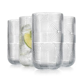 Vaso alto Glaver's 17 onzas con relieve para bebidas elegantes
