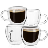 Tazas Glenkach expreso de 4 piezas, doble pared para bebidas calientes y sin condensación