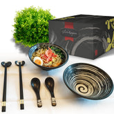 GlücksKompass ramen-bowl cerámico de 8 pulgadas para porciones abundantes.