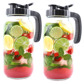 GLUKIEWT Jarra Mason 64oz con gran capacidad para bebidas frías o calientes.