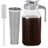 Glyntrof Jarra de vidrio con boca ancha ideal para infusiones frías y bebidas.