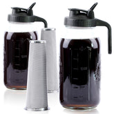 GMSWEET tarro vidrio 64 onzas para café frío, capacidad para enfriar en nevera.