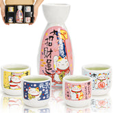 Goaste set de sake cerámico con botella y tazas para uso diario.