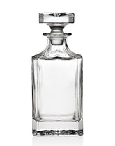 Godinger Clarion decantador de whiskey cuadrado con tapón de cristal, estilo premium para mesa