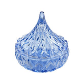 Godinger platillo Hershey Kiss en vidrio azul, ideal para exhibir dulces.