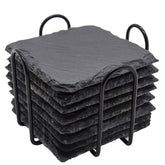 GOH DODD posavasos-pizarra-negros-con-porta-metal protegen la superficie de la mesa.