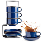 Gomakren tazas cappuccino 6oz con platillo para café