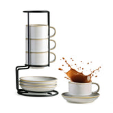 Gomakren tazas espresso 2,5 oz para doble shot, en juego de 4.