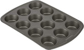 GoodCook molde magdalenas 12 tazas gris, horneado uniforme y desmolde fácil.