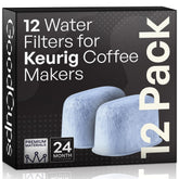 GoodCups Keurig filter replacement packaging shows a 12-pack box for easy restocking.