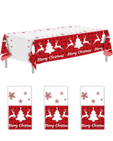 Goodluck mantel navideño rojo y blanco con renos protege la mesa y facilita la limpieza.