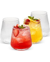 Goodluck vaso plástico vino 12oz, ondulados y claros, ideal para fiestas