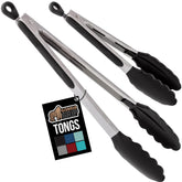 GORILLA GRIP pinzas cocina 9 pulgadas negro, agarre preciso para ingredientes pequeños.