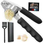 Prensa de ajo Gorilla Grip con mango ergonómico para agarre cómodo.