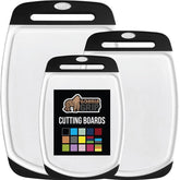 GORILLA GRIP tabla de corte reversible con juego de 3, ideal para separar ingredientes y evitar cruces.