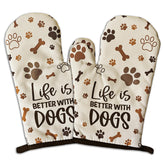 GOSJINNK guantes de horno con divertidas huellas para hornear.