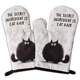Guantes GOSJINNK negros con gato divertidos protegen las manos al hornear.